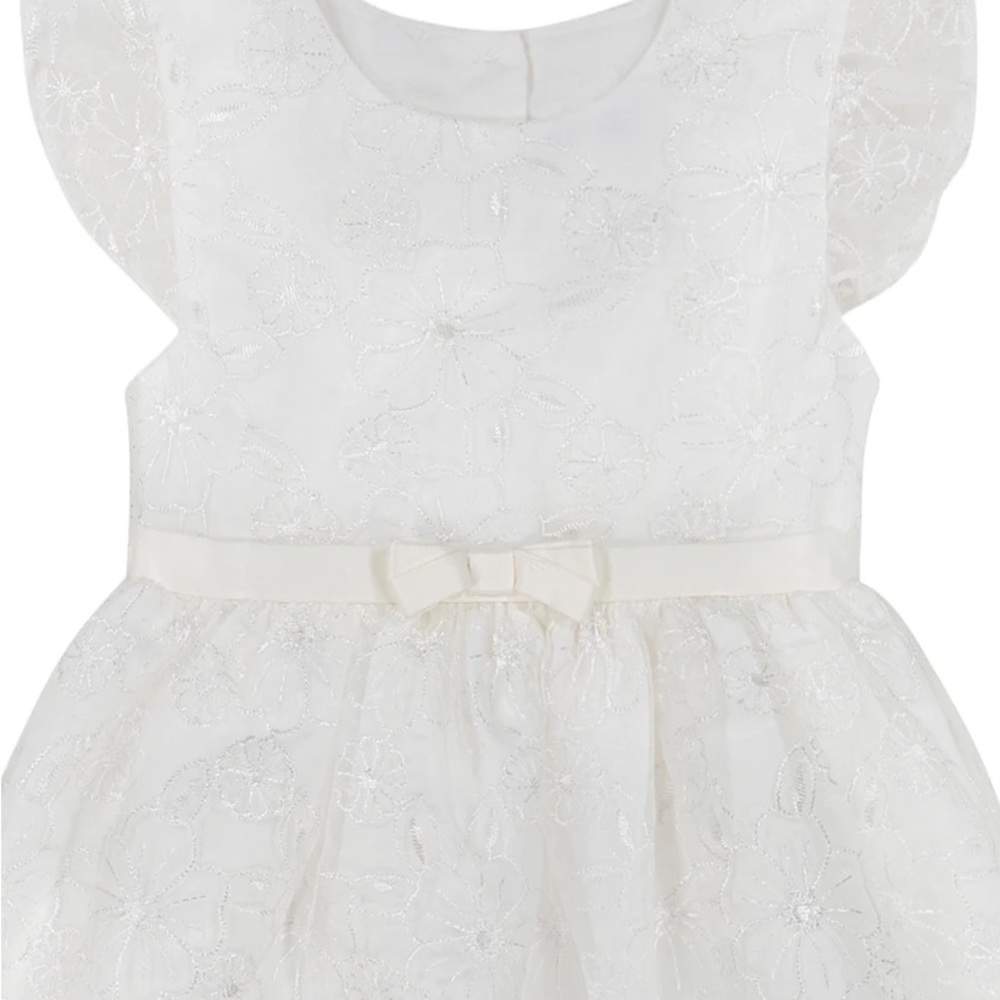 Elegant White Floral Dress toddler infant Easter christening baptism 18 month - Picture 5 of 10